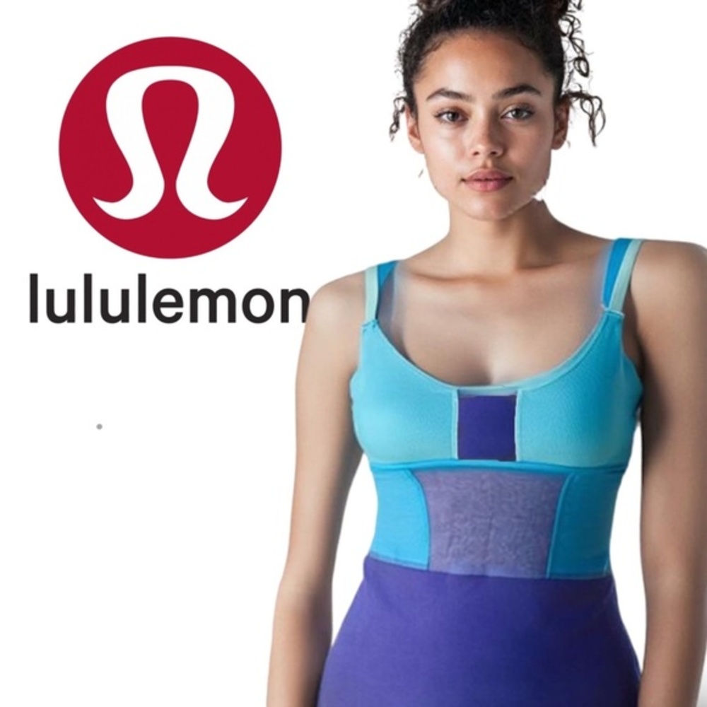 Lululemon 🍋 Rare Vintage Lululemon Twist Around Built-In Bra Colorblock Tank